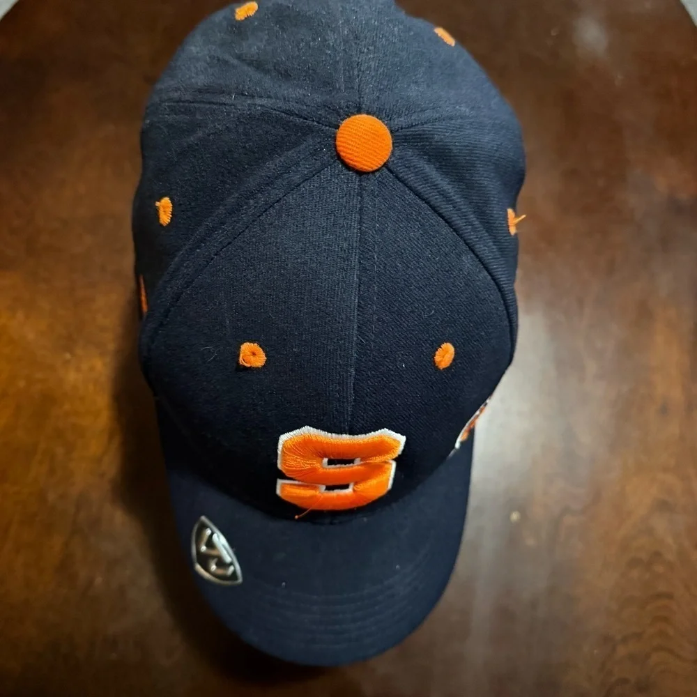 Mens Syracuse Orange Top of the World Navy Embroidered Memory Fitted Hat OSFA
